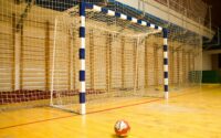 blue and white goal